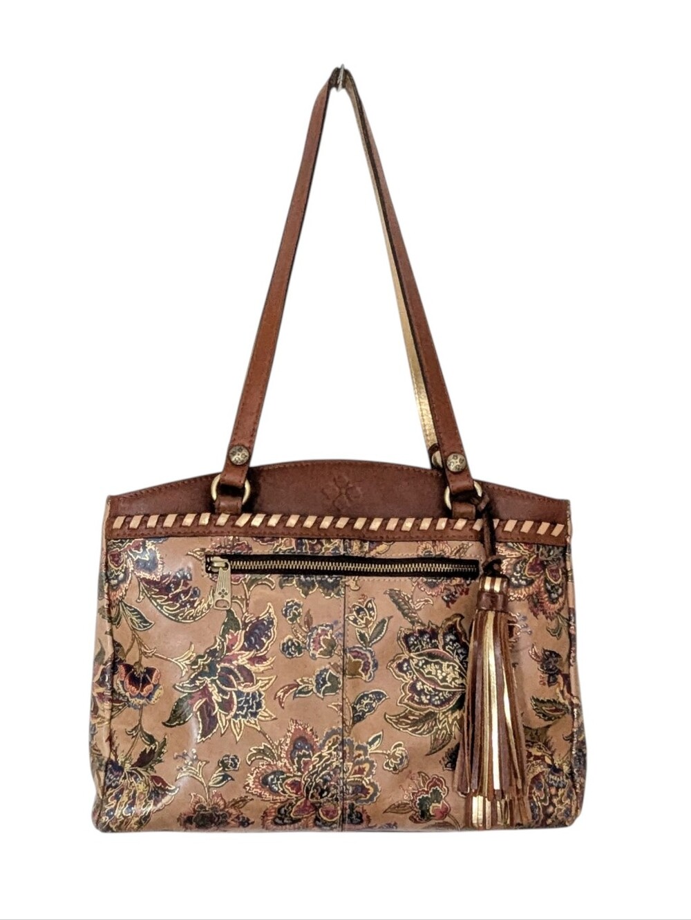 Patricia Nash Floral Embellished Leather Shoulder Bag
